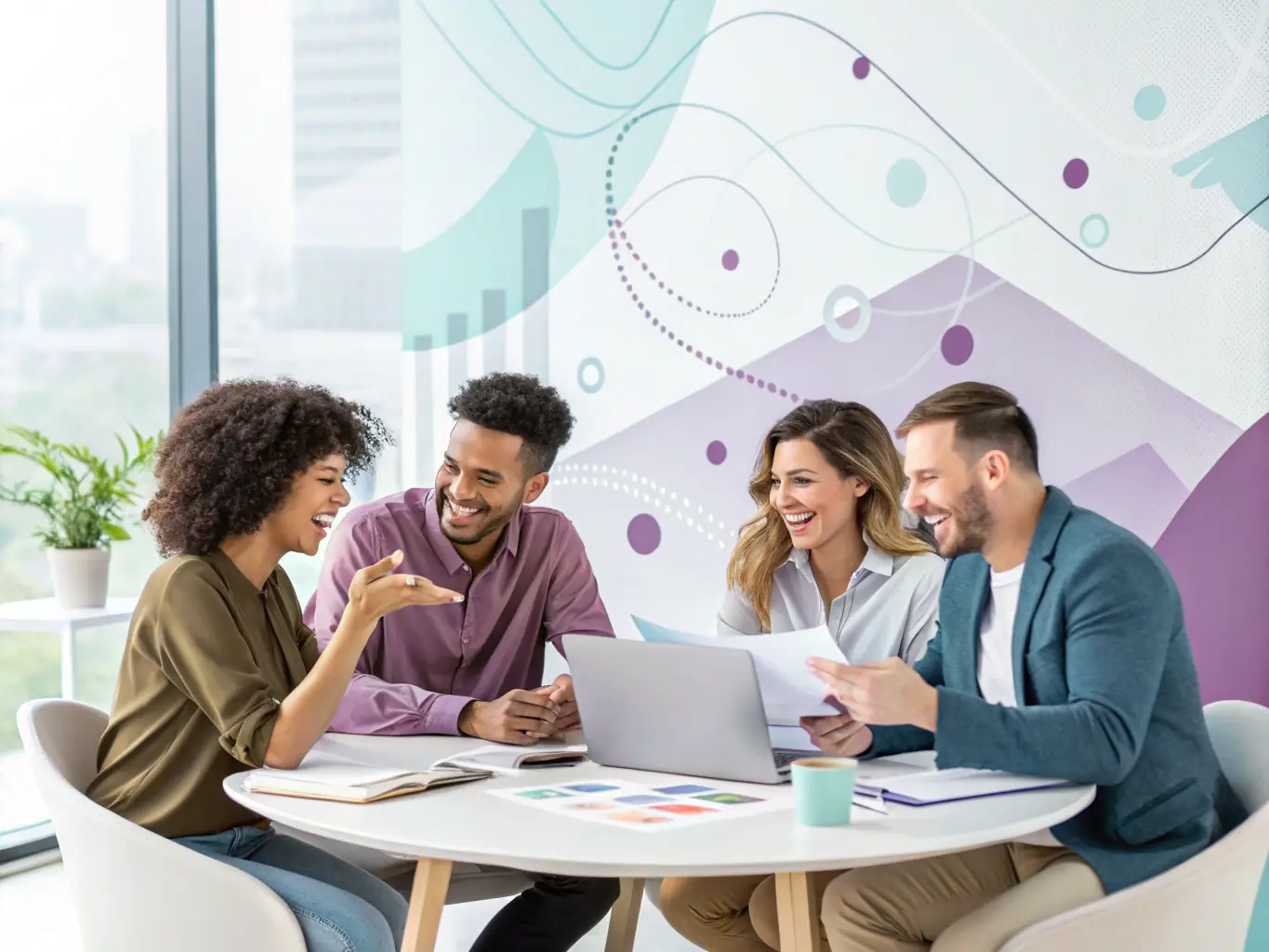 A diverse group of partners collaborating on a project, emphasizing the collaborative nature of the SchakelMee network.